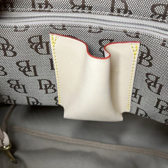 Dooney & Bourke Logo Monogram Print Jacquard Canvas Hobo Shoulder Bag Zip Top - Picture 9 of 16